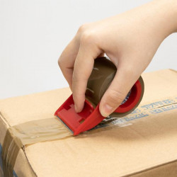 Bazic Tan Packing Tape With Dispenser