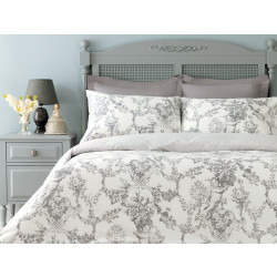 Madame COCO Angelia Single-Size Satin Duvet Cover Set - Grey