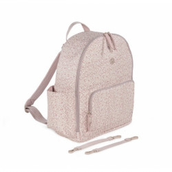 Pasito A Pasito Pink Backpack Diaper Bag Changing Mat - Flower Mellow Line 31x37x14 Cm