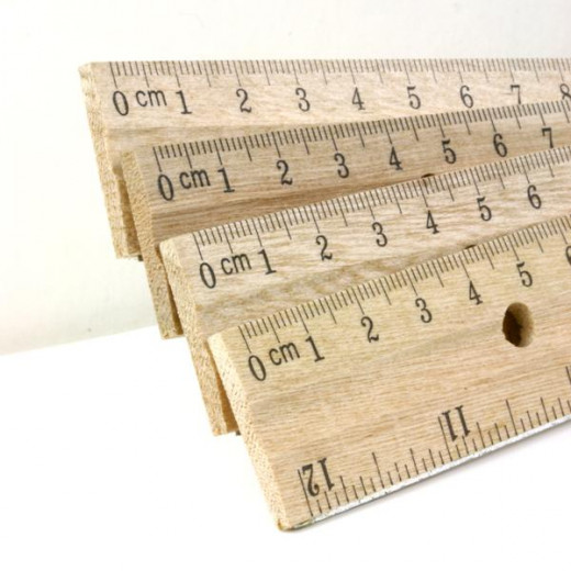 Bazic Wooden Ruler ,30cm