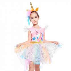 Unicorn Dress with Wings Headband Princess Size Large