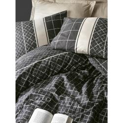 Nova home antre printed duvet cover ranforce set 100% cotton black king size 4 pieces