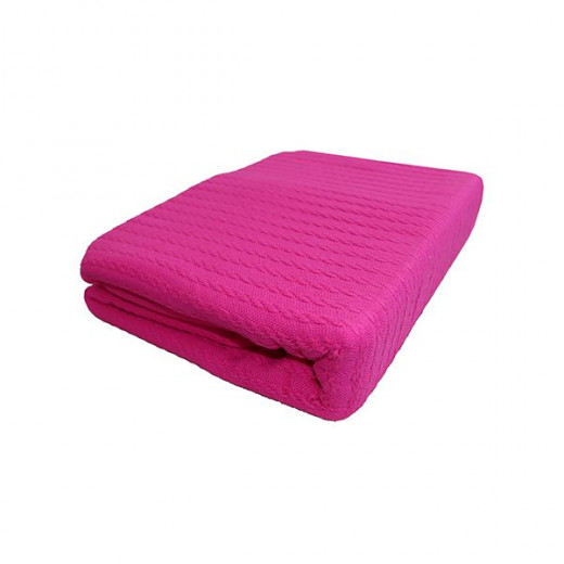 Nova home blanket 100% cotton fuchsia color twin size