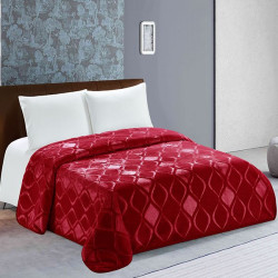 Nova home engraved diamond blanket burgundy king size