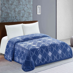 Nova home engraved diamond blanket navy king size