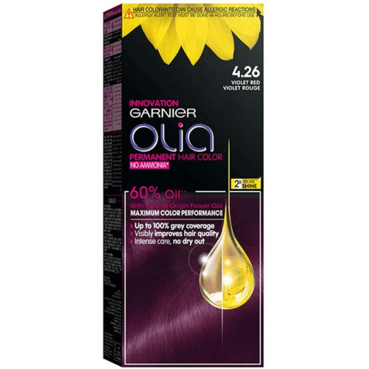 Garnier Olia No Ammonia Permanent No Ammonia Hair Color 4.26 Violet Red