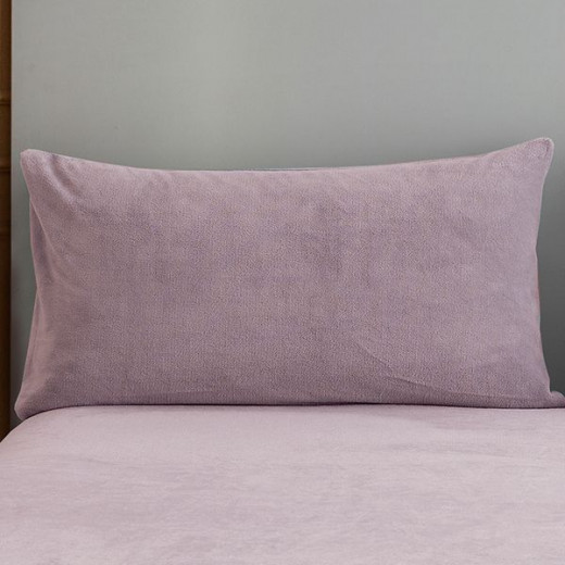 Nova home warmfit winter microfleece fitted sheet set purple single/twin 2 pcs