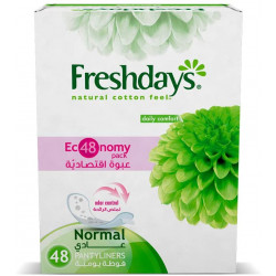 Freshdays Normal Pantyliners, 48 pcs