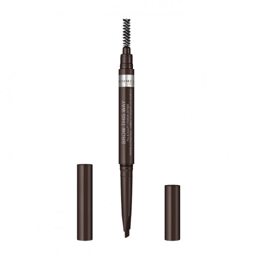 Rimmel London Brow This Way 2in1 Filler Dark Brown, 3