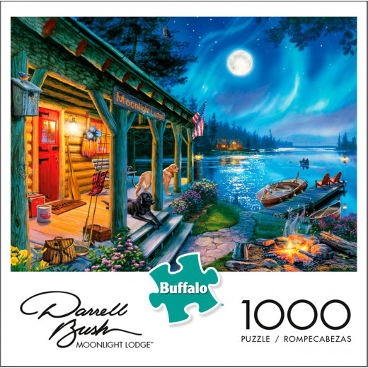 Buffalo Games Darrell Bush-moonlight Lodge, 1000 Pieces
