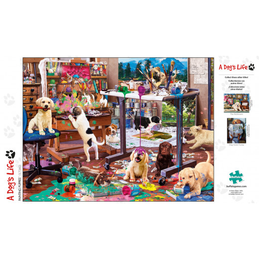 Buffalo Games Dog Days Painting Pupples, 750 Pieces