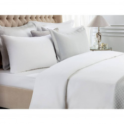 Madam Coco Rue Double Satin Striped Duvet Cover - White