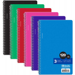 Bazic 1 Subject Spiral Notebook 120 pages, 1 Notebook