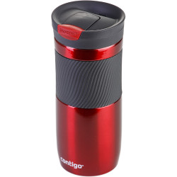 Contigo Snapseal Byron Vacuum Insulated Stainless Steel Travel Mug 470 Ml, Red & Grey