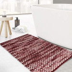 Nova home cylinder bath mat, chenille cotton, burgundy color