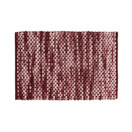 Nova home cylinder bath mat, chenille cotton, burgundy color