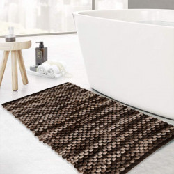 Nova Home Cylinder Bath Mat, Chenille Cotton, Chocolate Color