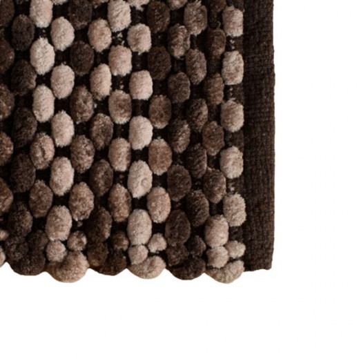 Nova Home Cylinder Bath Mat, Chenille Cotton, Chocolate Color