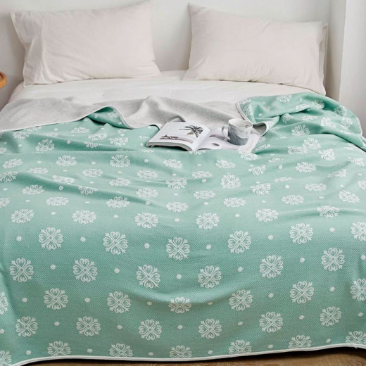 بطانية مصنوعه من القطن باللون الأخضر, حجم مفرد من نوفا هوم