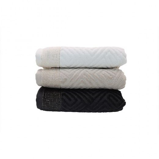 Nova Home Gold Versace, Cotton Jacquard Towel, Bath Towel, White Color