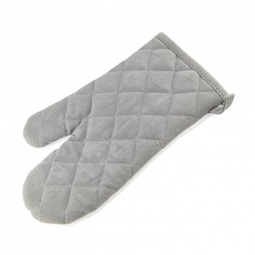 Fackelmann Cotton Oven Gloves, White and Grey Color