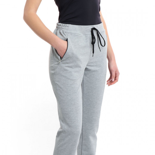 RB Women's Jogger Sweatpants, Large Size, Light Grey Color