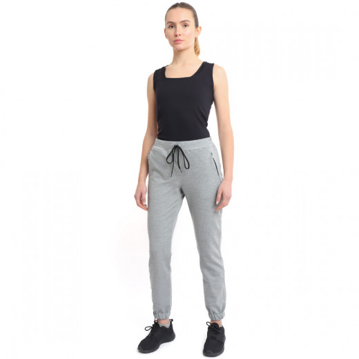 RB Women's Jogger Sweatpants, Small Size, Light Grey Color