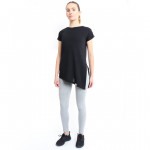 RB Women's Side High-Low T-Shirt, Medium Size, Black Color