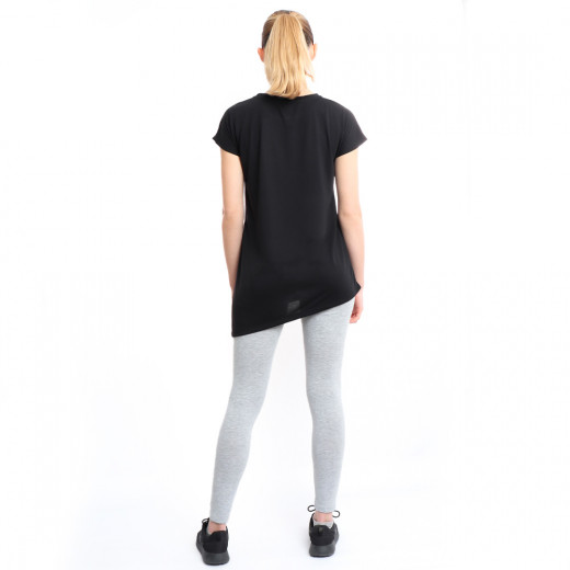 RB Women's Side High-Low T-Shirt, XX Large Size, Black Color