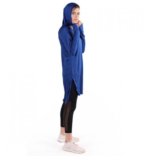 RB Women's Long Running Hoodie, Small Size, Royal Blue Color