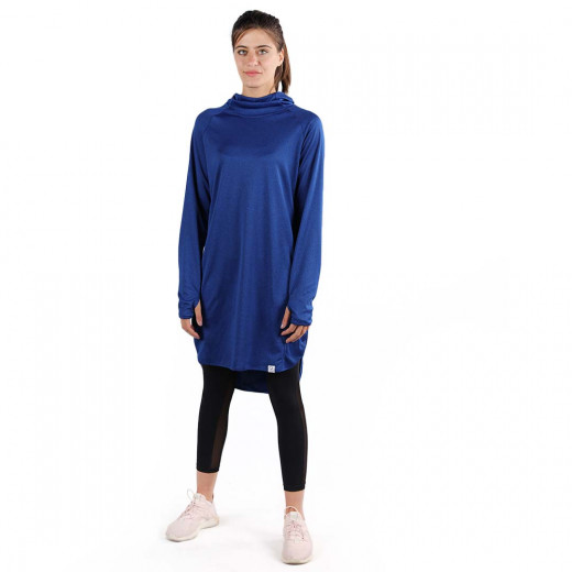 RB Women's Long Running Hoodie, Small Size, Royal Blue Color