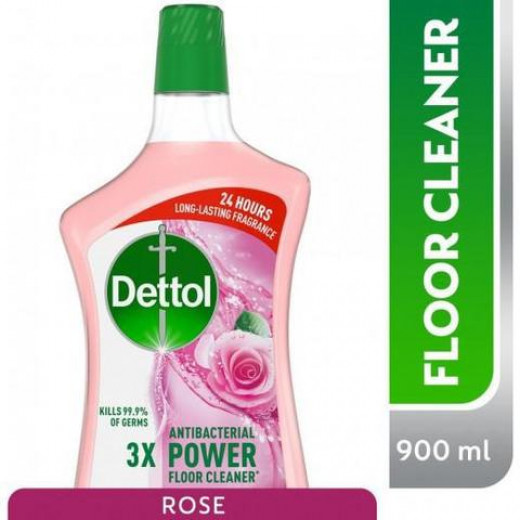 Dettol Powerful Anti-Bacterial Floor Cleaner Rose Scent, 900ml