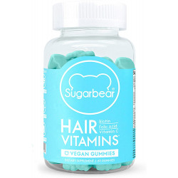 SugarBearHair Gummies Hair growth Biotin, Vegan, 60 Gummies