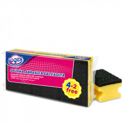 Logex Abrasive Sponges + Finger Grips, 4 Pieces + 2 Pieces for Free