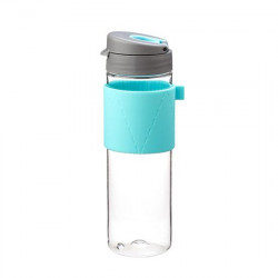 Komax Tea Bottle With Silicone Holder, Light Blue Color, 550 ml