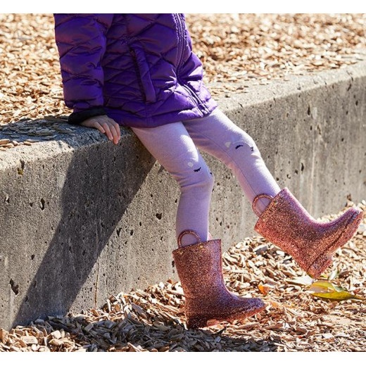 أحذية المطر اللامعة للأطفال، باللون الأرجواني مقاس 24 من ويسترن شيف