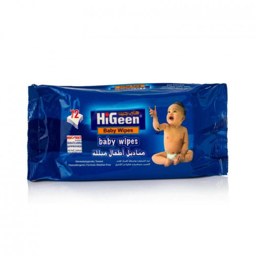 Higeen Baby Wet Wipes,72 Sheets, 2 Pieces + Higeen Shampoo For Kids, Assorted Color, 250 Ml