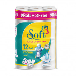 Soft Kitchen Towels Rolls, 100 Sheet, 9 Packs + 3 for Free