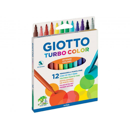 Giotto Fiber Pens, 12 Pieces