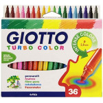 Giotto Turbo Color Fibre Pens, 36 Colours