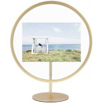 Umbra round photo frame, light gold 4*6 cm