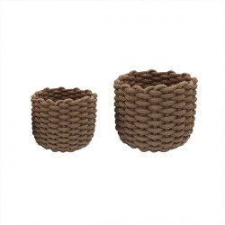 Weva fiori cotton storage basket set, 100% cotton, 2 pcs, taupe