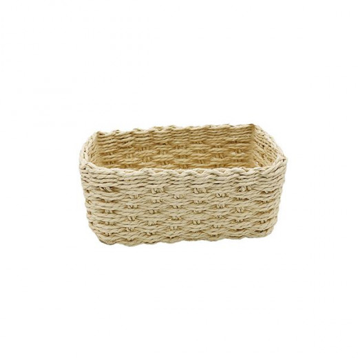 Weva stack faux rattan storage basket set, ivory color, 3 pieces