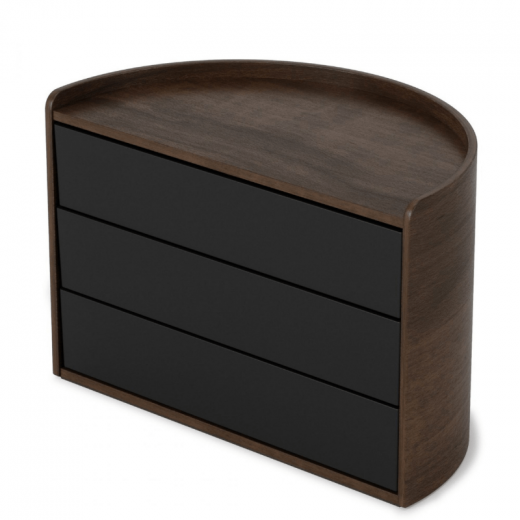 Umbra storage box with rotating drawers, black color