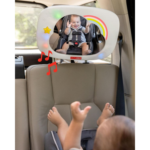 مرآة المقعد الخلفي للسيارة, بتصميم سحابة جميلة وموسيقى وألوان من سكيب هوب