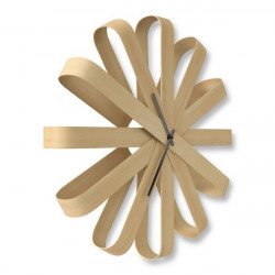 Umbra ribbonwood wall clock, beige color