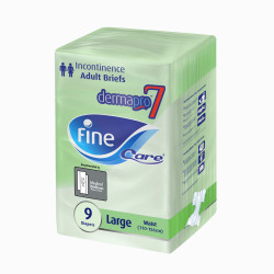 Fine Care Incontinence Unisex Briefs, Large, Waist 110 -156 Cm, 9 Briefs