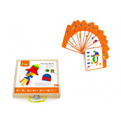 Viga Magnetic Pattern Blocks and Tangram Puzzles in Storage Case