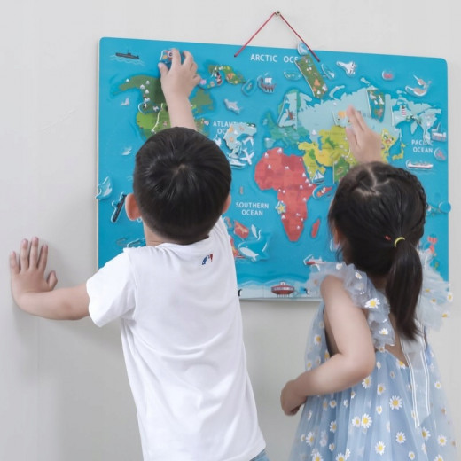 Viga Magnetic World Puzzle + Dry Erase Board