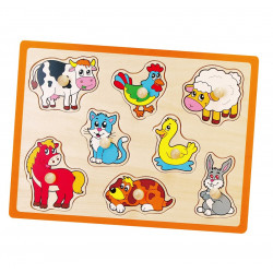 Viga Flat Puzzle, Farm Animals Design